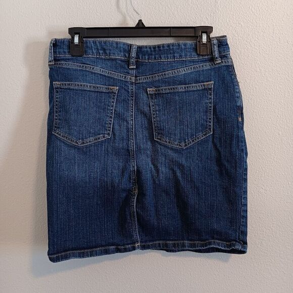 Banana Republic Button Fly Denim Skirt Pockets Women's 29/8 Petite - Picture 4 of 5